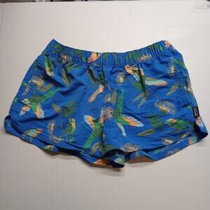 Patagonia Women Barely Baggies Parrot Print Swim Shorts